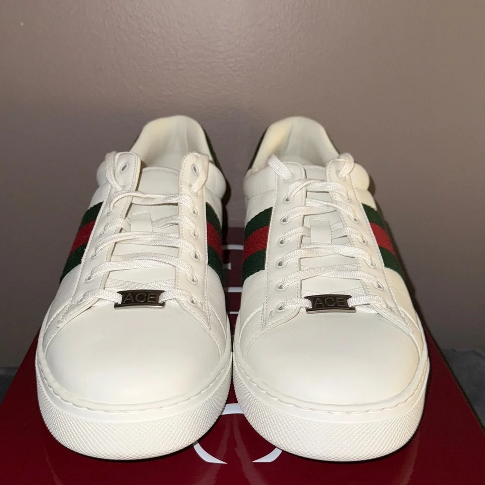 Men’s Gucci Ace Lace-Up Web Sneaker - Picture 2 of 12